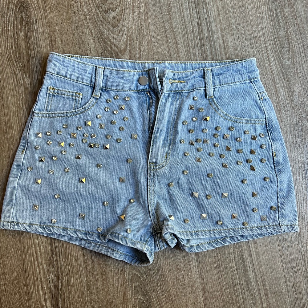 Rhinestone Denim Shorts